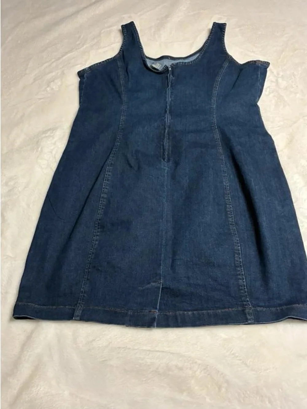 Sleeveless Dark Blue Denim Maxi Dress